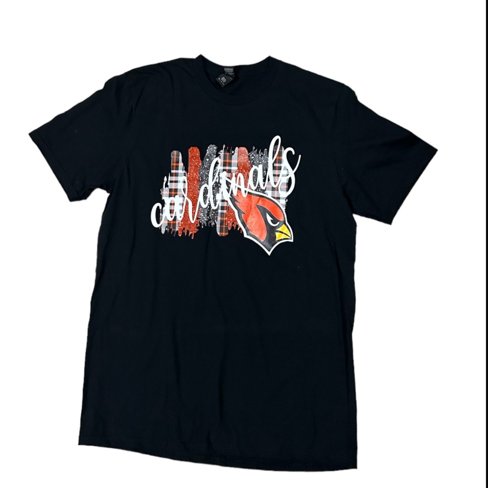 Cardinals Mascot Shirt, Ladies Black Cardinal Shirt, Size Medium